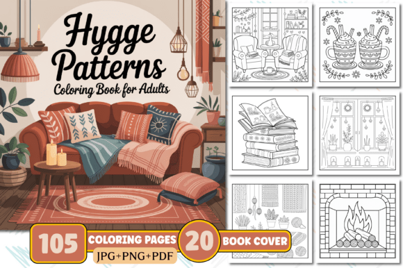 Download Hygge Pattern Coloring Pages for Adults - Coloring pages Collection
