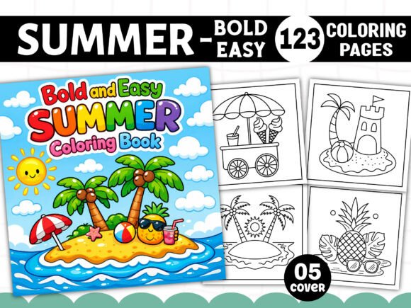 Download Bold and Easy Summer Coloring Pages Kids - Coloring pages Collection