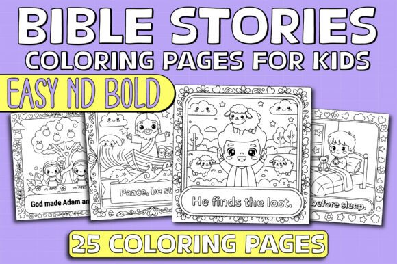 Download BIBLE COLORING BOOK Cute Easy Bold Kids - Bible Collection