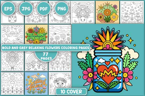 Download Relaxing Flowers Coloring Pages - Coloring pages Collection