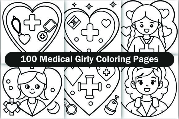 Download Medical Girly Coloring Pages - Premium Bundle