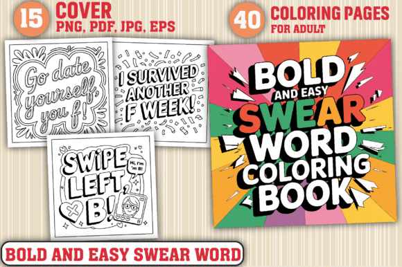 Download ADULT - Bold and Easy Swear Word Coloring Pages - Coloring pages Collection
