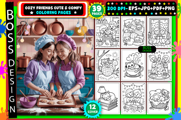 Download Cozy Friends Cute &amp; Comfy Coloring Pages - Coloring pages Collection
