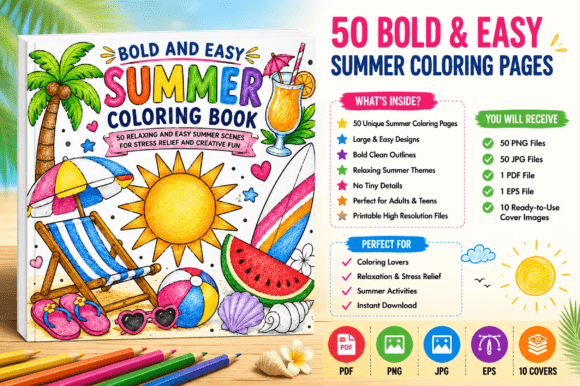 Download Bold &amp; Easy Summer Coloring Pages - Coloring pages Collection