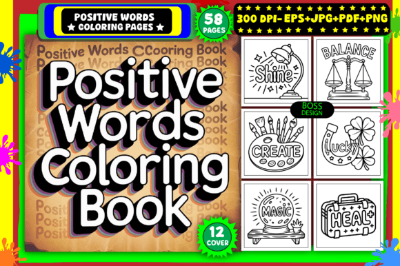 Download Positive Words Coloring Pages for Adults - Coloring pages Collection