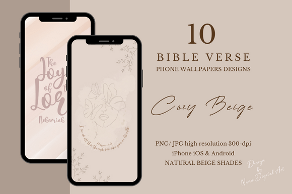 Download 10 Bible Verses/ Phone Wallpapers/ Beige - Bible Collection