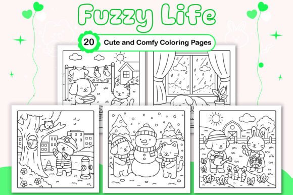 Download Fuzzy Life Cute and Comfy Coloring Pages - Coloring pages Collection
