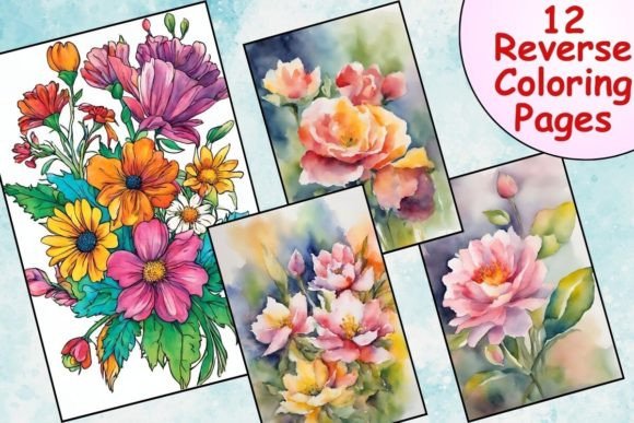 Download Stunning Flowers Reverse Coloring Pages - Coloring pages Collection