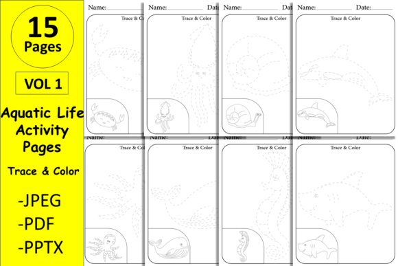 Download Tracing &amp; Coloring Pages. Ocean Animals - Coloring pages Collection