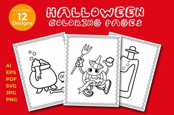 Download 12 Halloween Coloring Pages for Kids - Coloring pages Collection