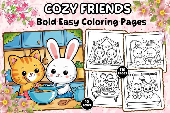 Download Cozy Friends Cute &amp; Comfy Coloring Pages - Coloring pages Collection