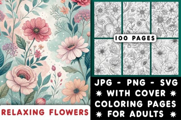 Download Adults Relaxing Flowers Coloring Pages - Coloring pages Collection