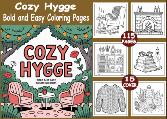 Download Cozy Hygge Bold and Easy Coloring Pages - Coloring pages Collection