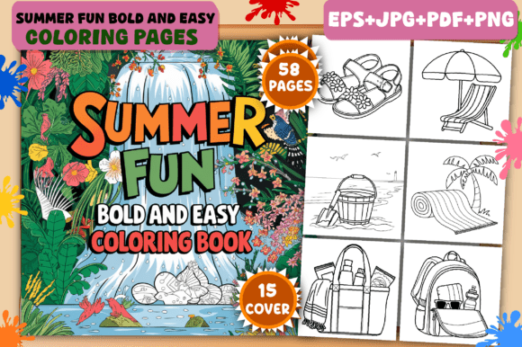 Download Summer Fun Bold and Easy Coloring Pages - Coloring pages Collection