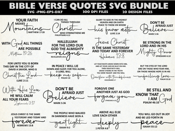 Download Bible Verse Quotes SVG Bundle, Christian - Bible Collection