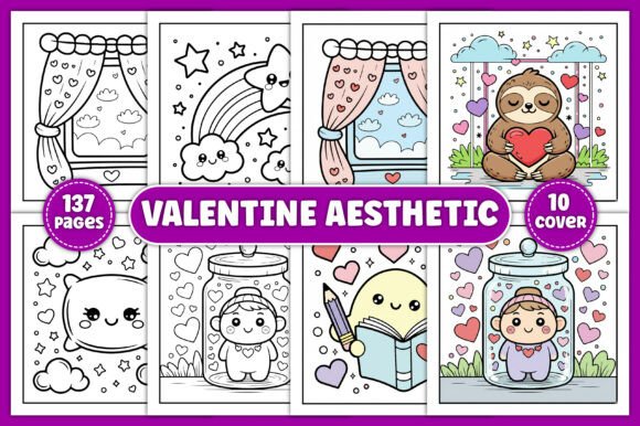 Download Soft Valentine Aesthetic Coloring Pages - Coloring pages Collection