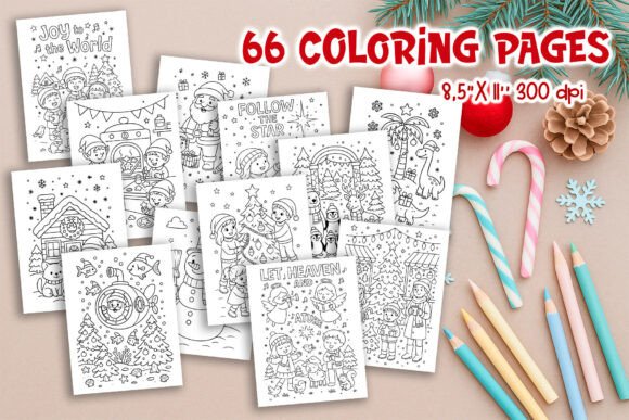 Download Christmas Kids Coloring Pages Bundle - Coloring pages Collection