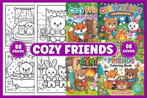 Download Cozy Friends Coloring Pages for Adults - Coloring pages Collection