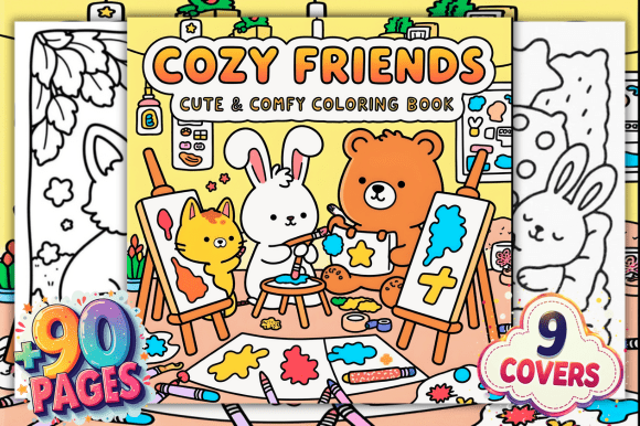 Download Cozy Friends Cute &amp; Comfy Coloring Pages - Coloring pages Collection