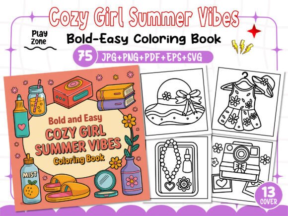 Download Cozy Girl Summer Vibes Coloring Pages - Coloring pages Collection