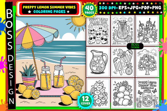Download Preppy Lemon Summer Vibes Coloring Pages - Coloring pages Collection