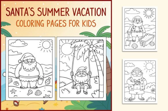 Download Santa's Summer Vacation Coloring Pages - Coloring pages Collection