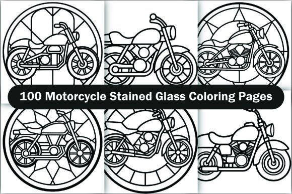 Download Motorcycle Stained Glass Coloring Pages - Premium Resources