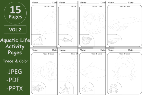 Download Tracing &amp; Coloring Pages. Aquatic Life - Coloring pages Collection