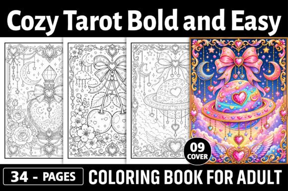 Download Bold and Easy Cozy Tarot Coloring Pages - Coloring pages Collection