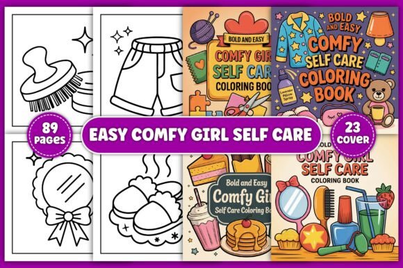 Download Easy Comfy Girl Self Care Coloring Pages - Coloring pages Collection