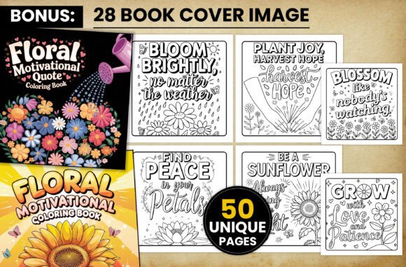 Download Floral Motivational Quote Coloring Pages - Coloring pages Collection