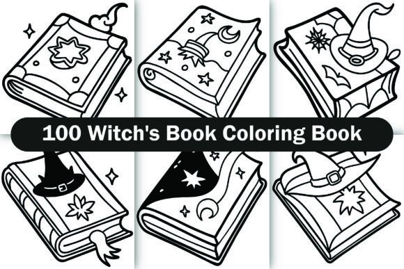 Download Witch's Book Coloring Page - Premium Bundle