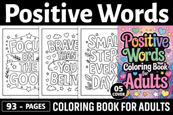 Download Positive Words Coloring Pages for Adults - Coloring pages Collection
