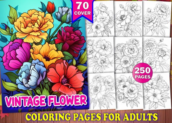 Download 250 Vintage Flower Coloring Pages - Coloring pages Collection