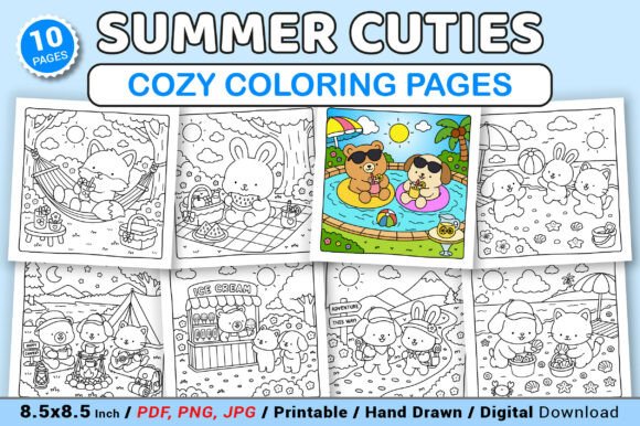 Download Summer Cuties Cozy Coloring Pages - Coloring pages Collection