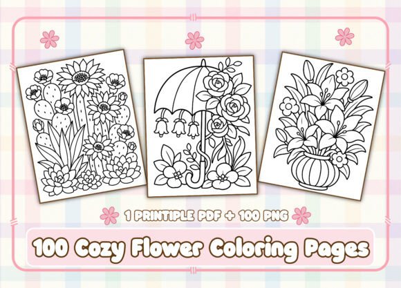 Download 100 Cozy Flower Coloring Pages for Adult - Coloring pages Collection