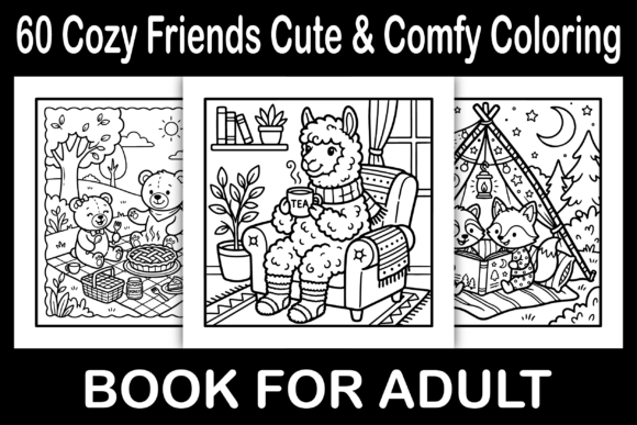 Download Cozy Friends Cute &amp; Comfy Coloring Pages - Coloring pages Collection