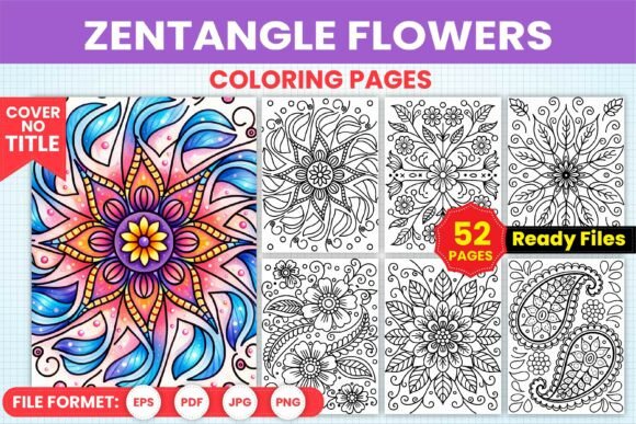 Download Zentangle Flowers Coloring Pages - Coloring pages Collection