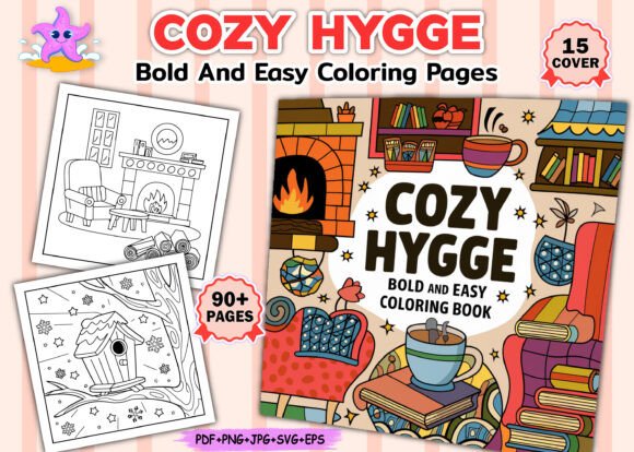 Download Cozy Hygge Bold and Easy Coloring Pages - Coloring pages Collection