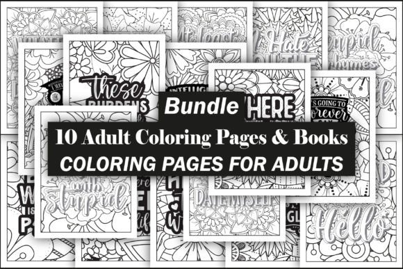 Download 10 Adults Coloring Pages &amp; Books Bundle - Coloring pages Collection