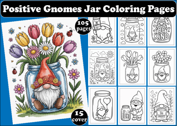 Download 105 Positive Gnomes Jar Coloring Pages - Coloring pages Collection