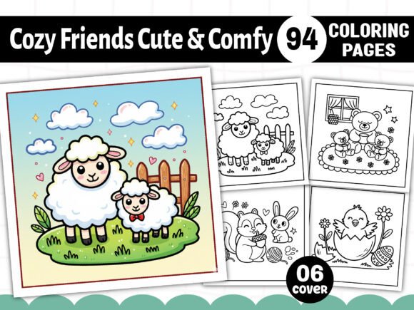 Download Cozy Friends Cute &amp; Comfy Coloring Pages - Coloring pages Collection