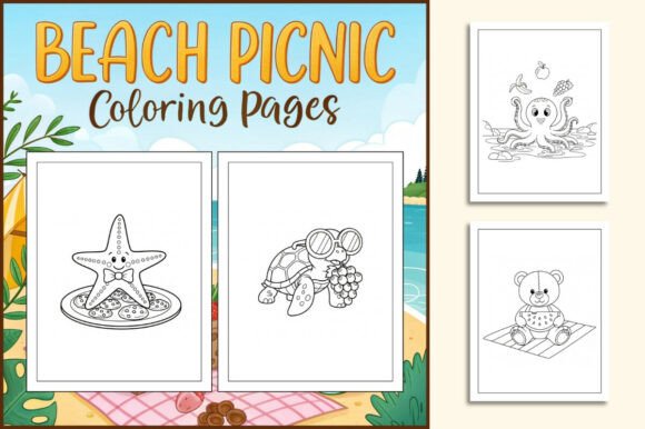 Download Beach Picnic Coloring Pages for Kids - Coloring pages Collection