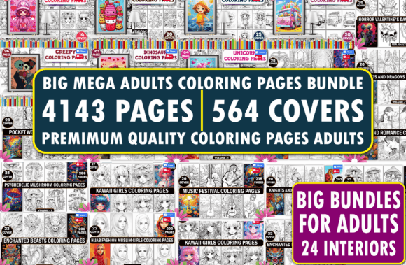 Download 4143 Mega Adults Coloring Pages Bundle - Coloring pages Collection