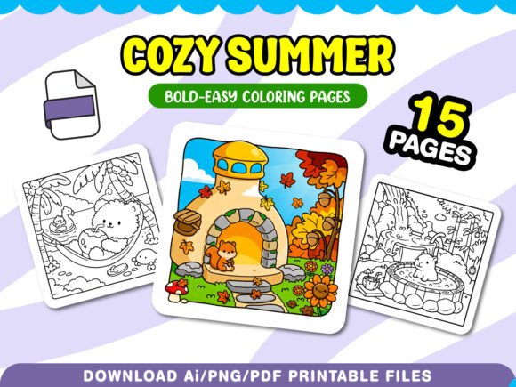 Download Cozy Summer Coloring Pages for Adults - Coloring pages Collection