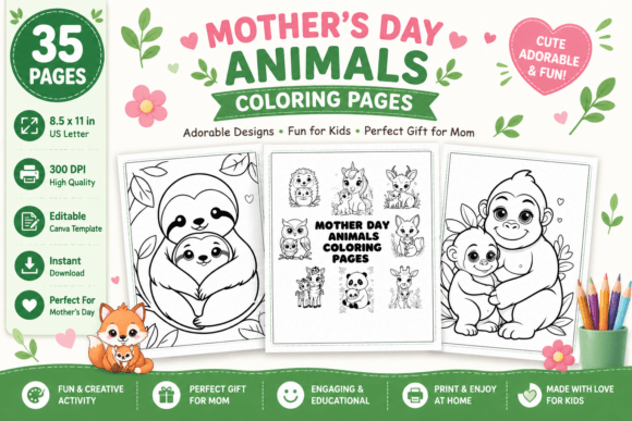 Download Mother's Day Animals Coloring Pages - Coloring pages Collection