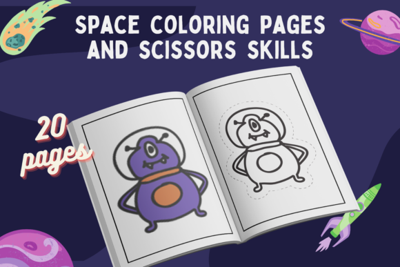Download Space Coloring Pages and Scissors Skills - Coloring pages Collection