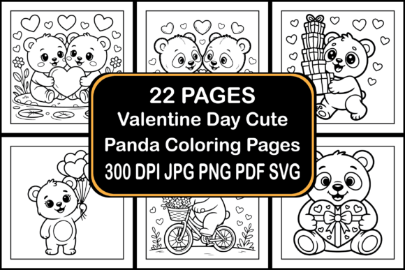 Download Valentine Day Cute Panda Coloring Pages - Coloring pages Collection