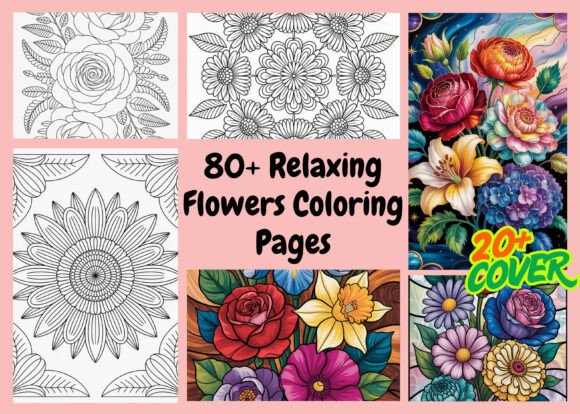 Download 80+ Relaxing Flowers Coloring Pages- KDP - Coloring pages Collection