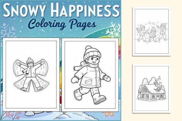 Download Snowy Happiness Coloring Pages for Kids - Coloring pages Collection
